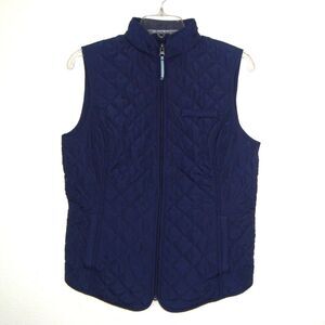 NEW! Van Heusen Women's Navy Zip-Up Quilted Sleeveless Vest Size S MSRP $82